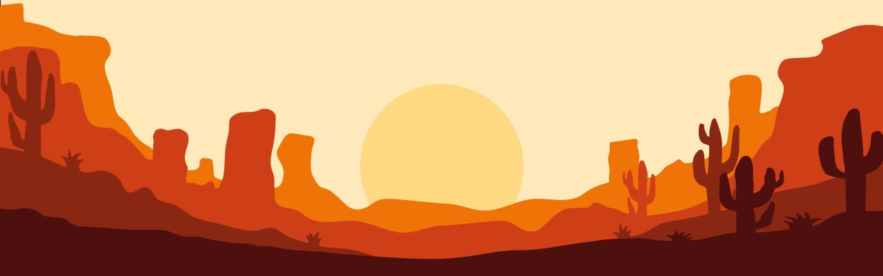 Skyline del oeste al atardecer